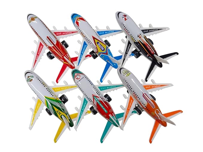 12 Pack Airplane Model Toys for Kids  Pull Back Diecast Planes for Ages 3+