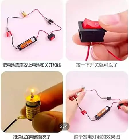 Science School Projects Experiment Kits Fan Light Bulb Electric Circuit Physics